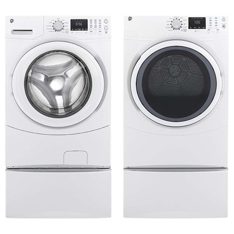 GE GFWN1600JWW 4.3cu ft Stackable FrontLoad Washer White and
